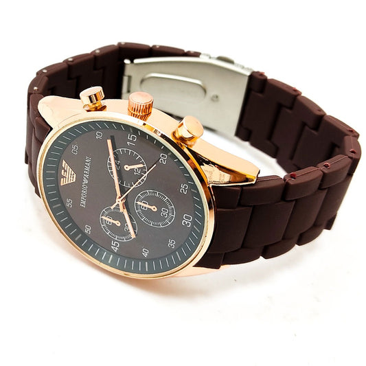 Emporio Armani Inspired Men’s Quartz Stainless Steel Brown Dial Watch (AR5890-R)