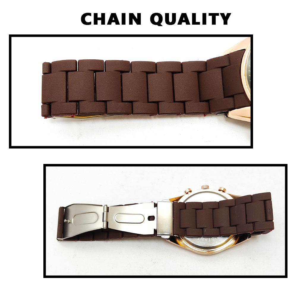 Emporio Armani Inspired Men’s Quartz Stainless Steel Brown Dial Watch (AR5890-R)