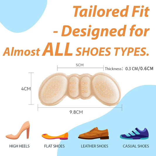 1 pair of Heel Liner Grips Protector Anti Keep Abreast Heel Pads Foot Care Insert Cushion