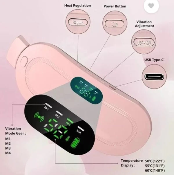 Portable Menstrual Heating Massager belt for Period Cramp and Muscular Pain Relief