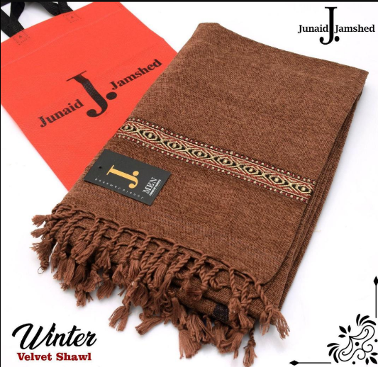 J. Inspired Luxurious Velvet Brown Shawl for Men