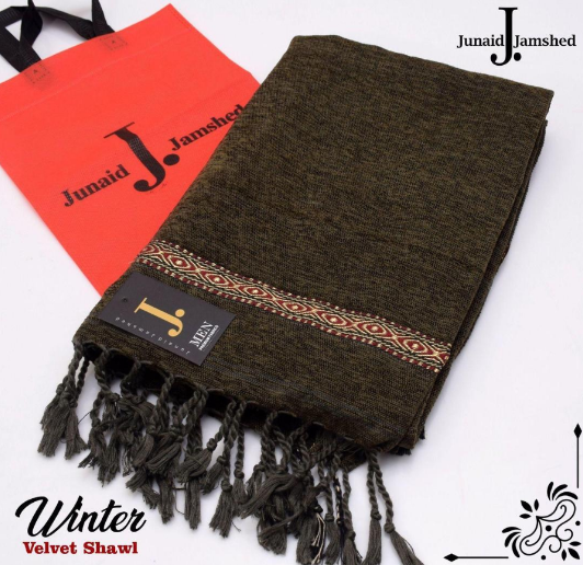 J. Inspired Luxurious Velvet Green Shawl for Men