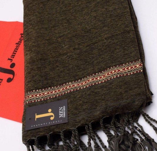 J. Inspired Luxurious Velvet Green Shawl for Men