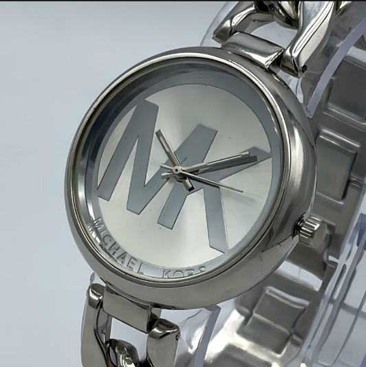 MK Inspired Silver Tone Stainless Steel Watch