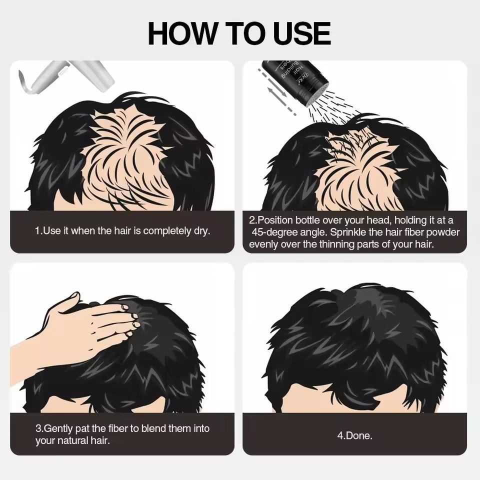 DEXE Hair Building Fibers | Black Hair